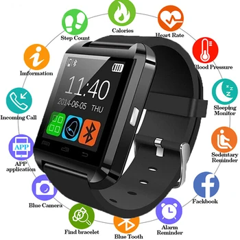 Smartwatch Bluetooth Smart Watch U8 iPhone IOS Android Smart Phone Kanda Kella Kantav Seade Smartwatch PK GT08 DZ09 A1 0
