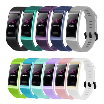 Silikoon watchband Jaoks Huawei Band 4 Pro Rihm Smart Watch Band Randmepaela Jaoks Huawei Band 3 / 3pro Käevõru Käepaela ремешок 0