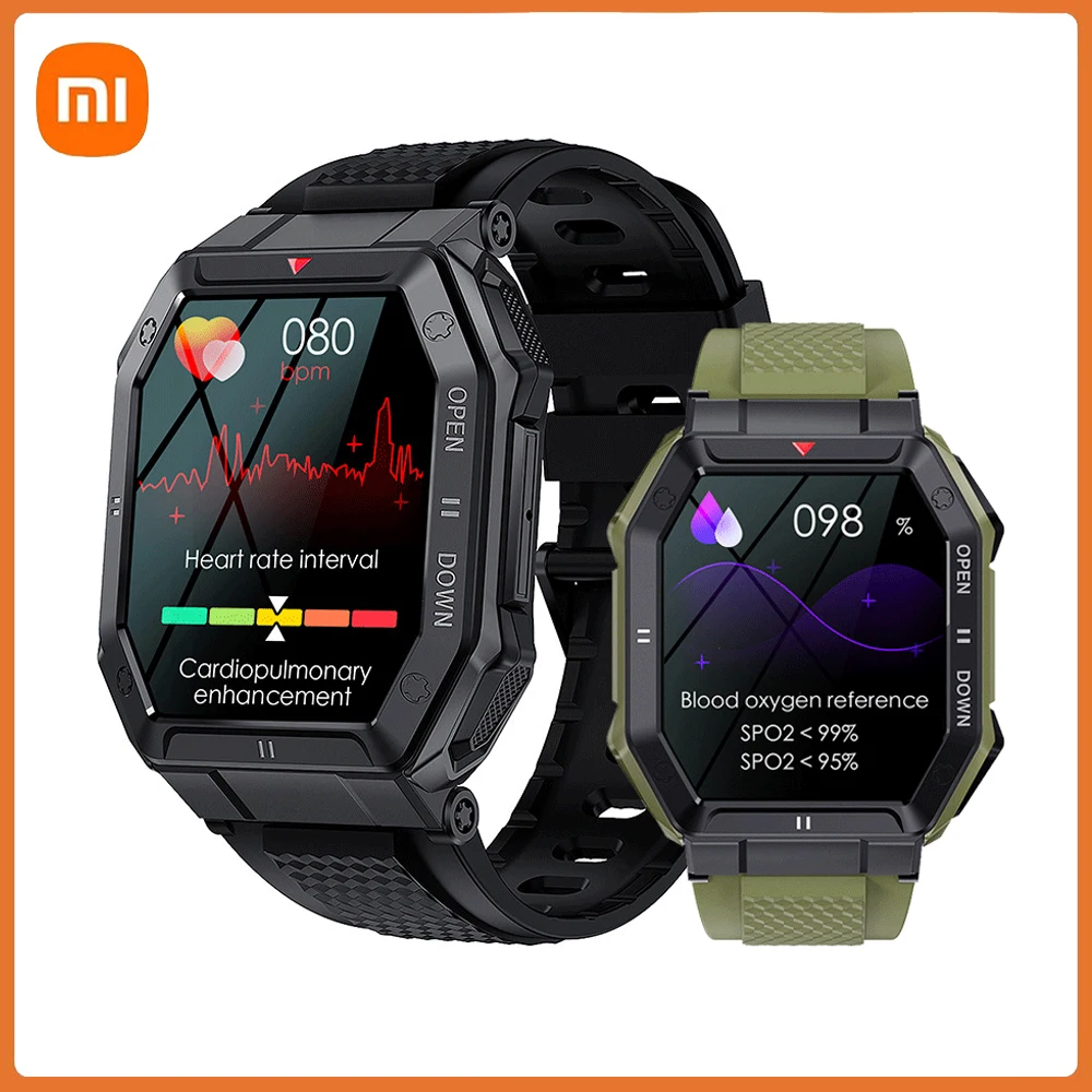 XIAOMI 1.85 tolline Sõjalise Spordi Smart Watch Mehed Bluetooth Kõne 350mAh 24H Terve Ekraan Väljas IP68 Originaal Smartwatch 0