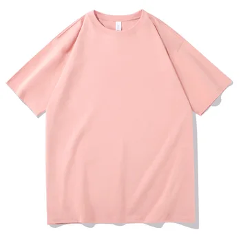 2022 uus paar T-särk puuvillane lühikeste varrukatega T-särk top moe vabaaja tahked värvi T-särk 4