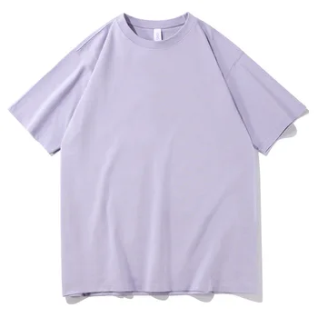 2022 uus paar T-särk puuvillane lühikeste varrukatega T-särk top moe vabaaja tahked värvi T-särk 5