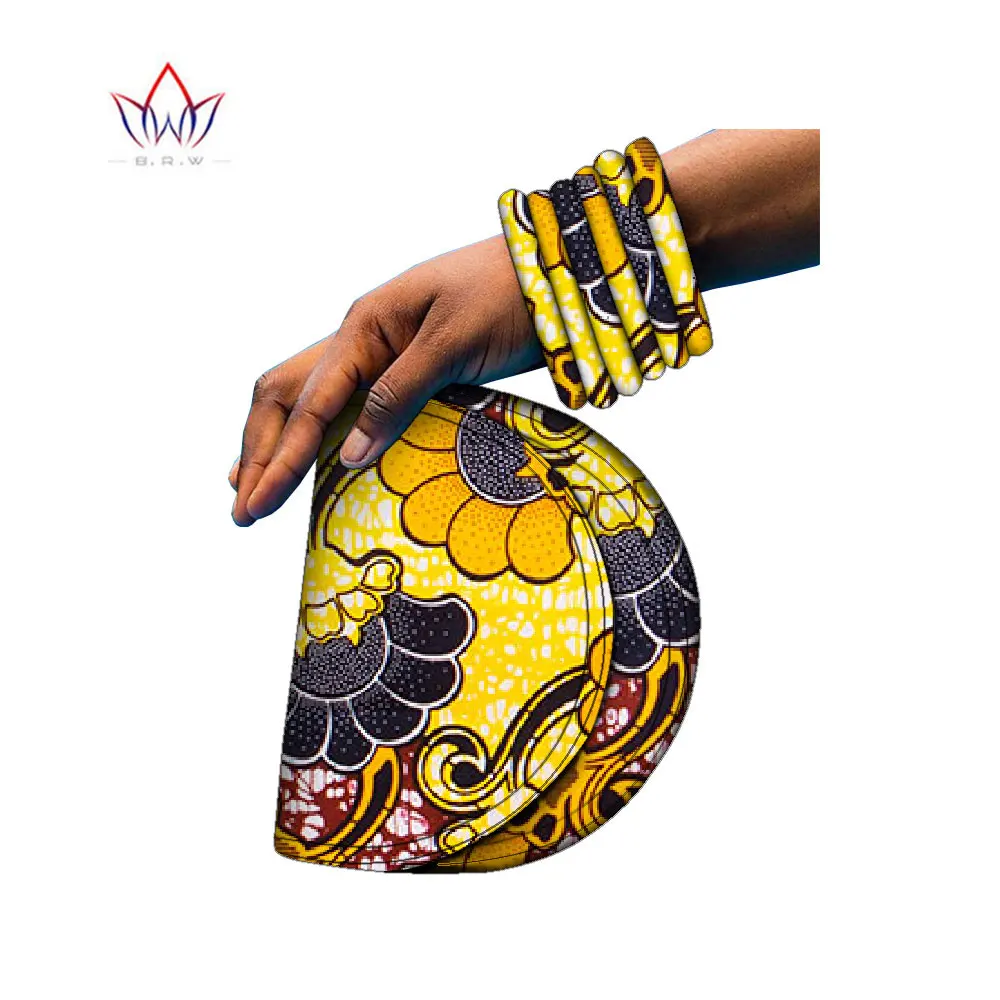 BRW täiesti Uus Suur Ankara Kente Käsitöö Käevõrud ja väike kott, Aafrika Prindi Kaetud Kangast Puidust Bangles tüdruk kingitus WYB575 0